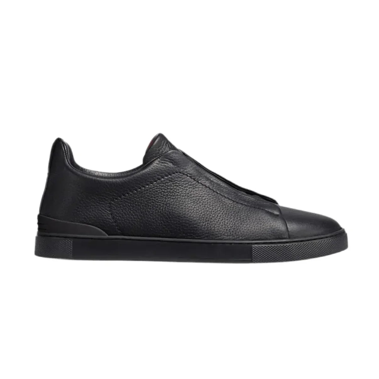 ZEGNA BLACK DEERSKIN TRIPLE STITCH