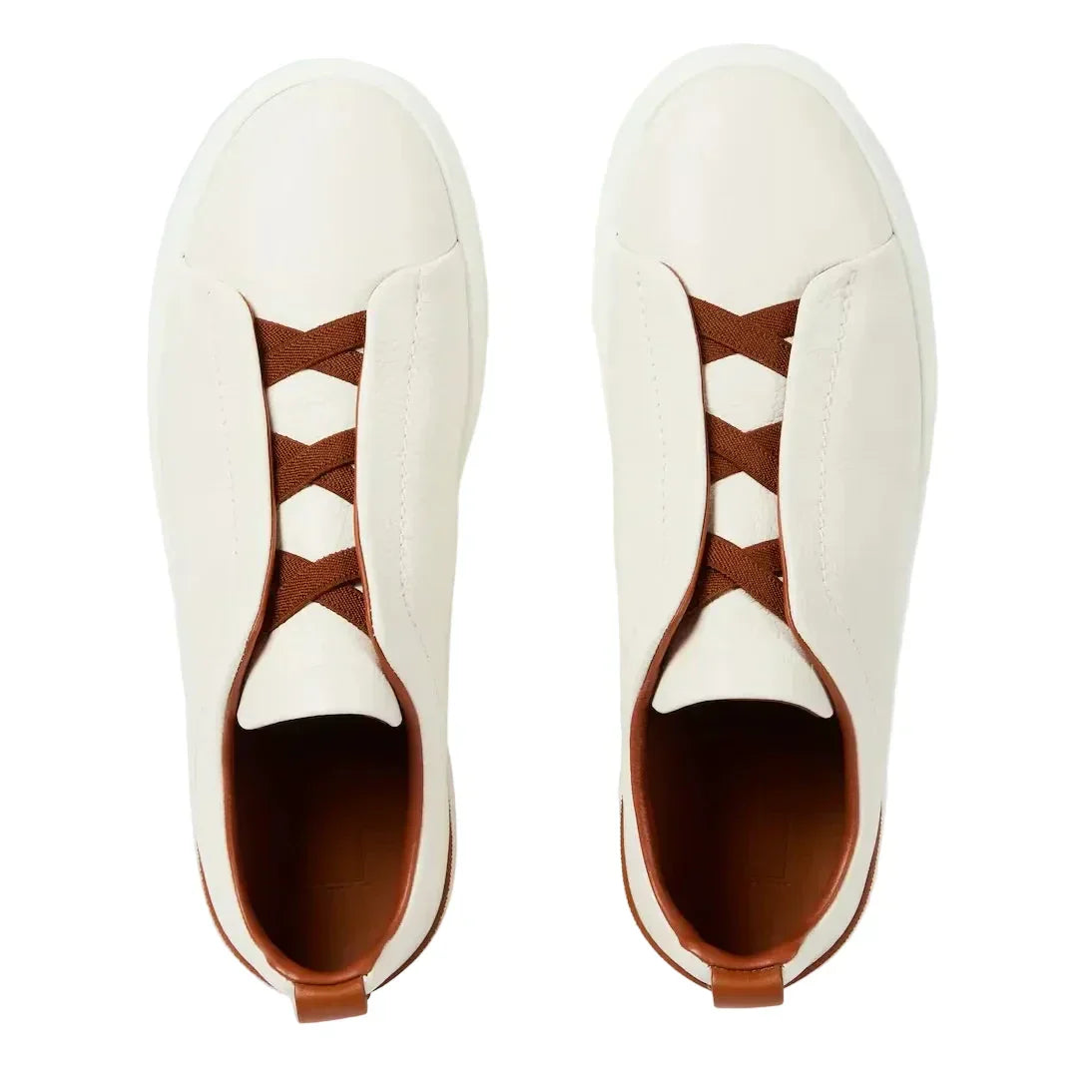 Zegna Triple Stitch leather sneakers WHITE TRIPLE STITCH