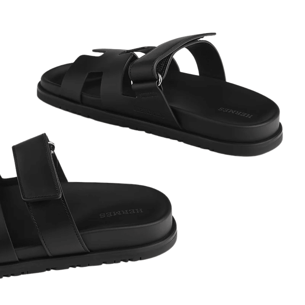 Hermès Chypre leather sandal black - Kickzz