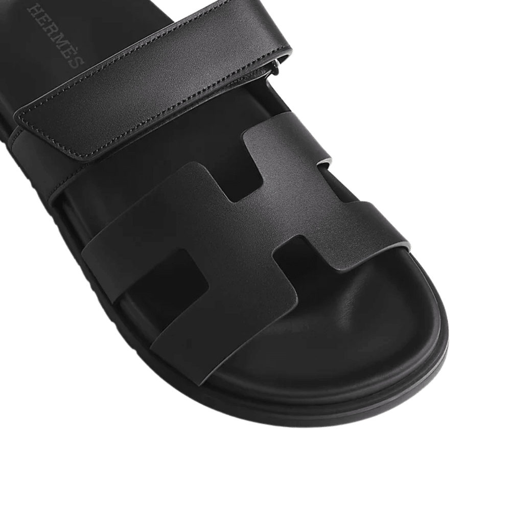 Hermès Chypre leather sandal black - Kickzz