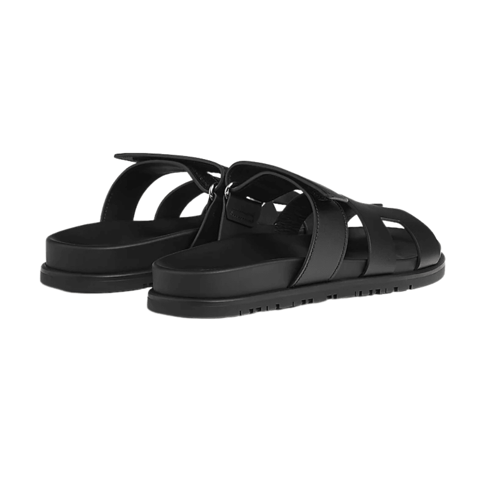 Hermès Chypre leather sandal black - Kickzz