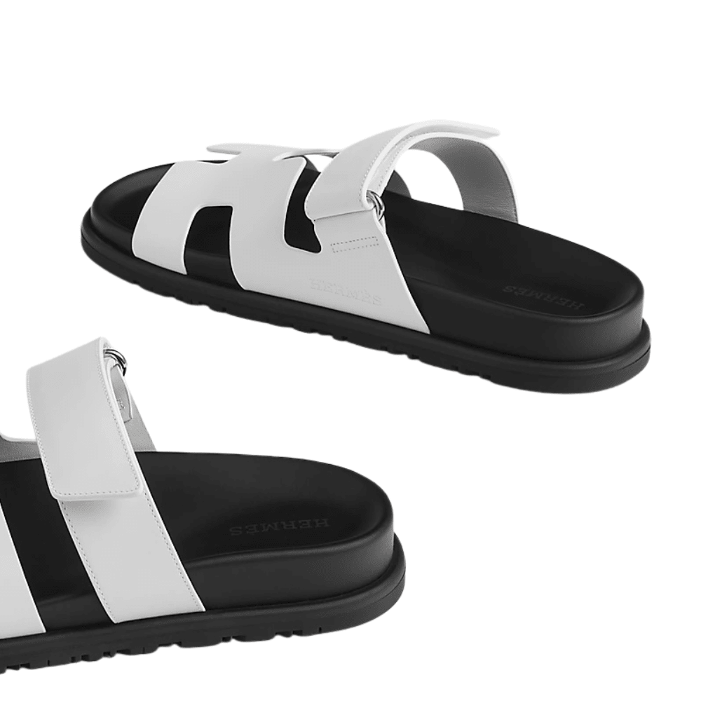 Hermes Chypre Sandal Blanc Epsom Leather - Kickzz