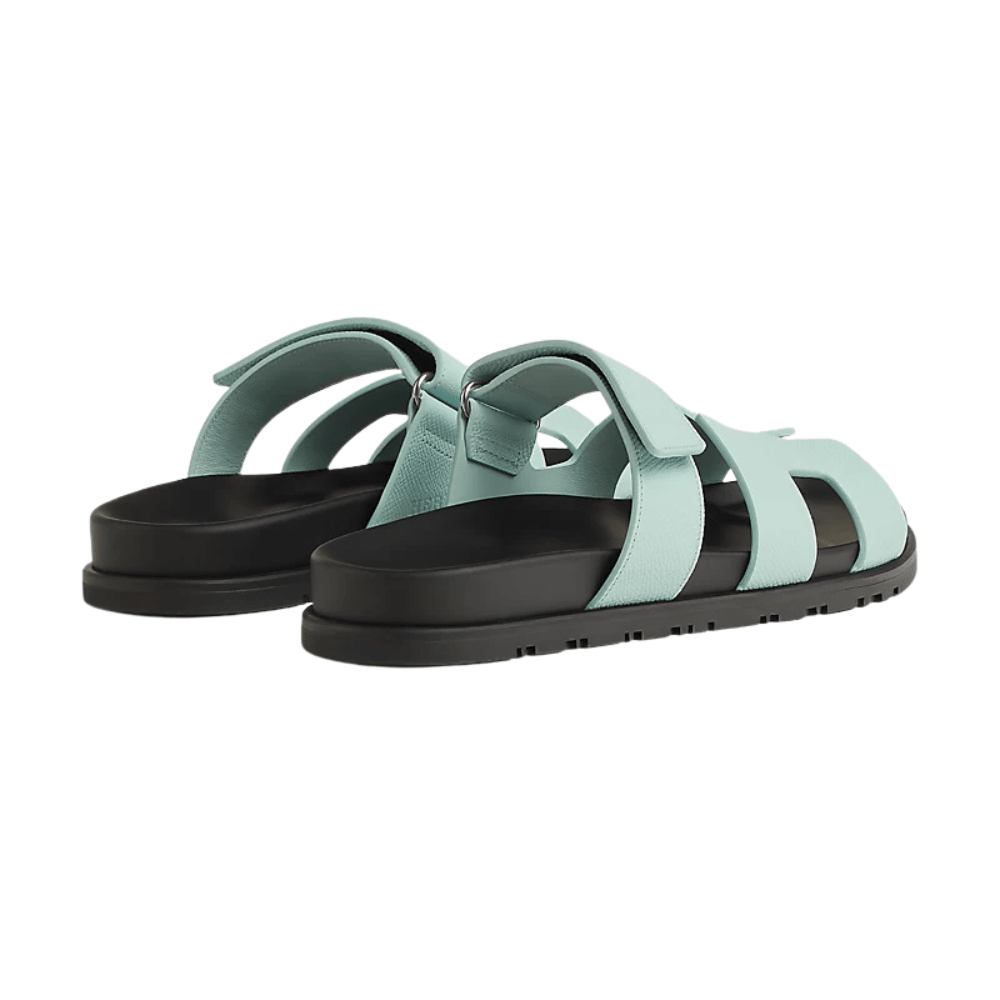 Hermes Epsom Womens Chypre Sandals 39 Bleu Cristaux - Kickzz