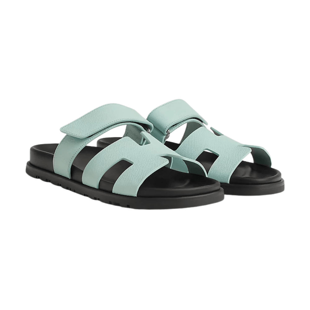 Hermes Epsom Womens Chypre Sandals 39 Bleu Cristaux - Kickzz