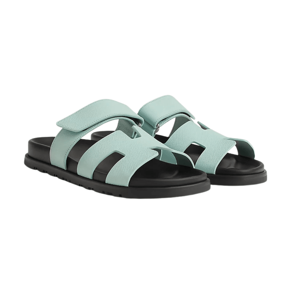 Hermes Epsom Womens Chypre Sandals 39 Bleu Cristaux - Kickzz