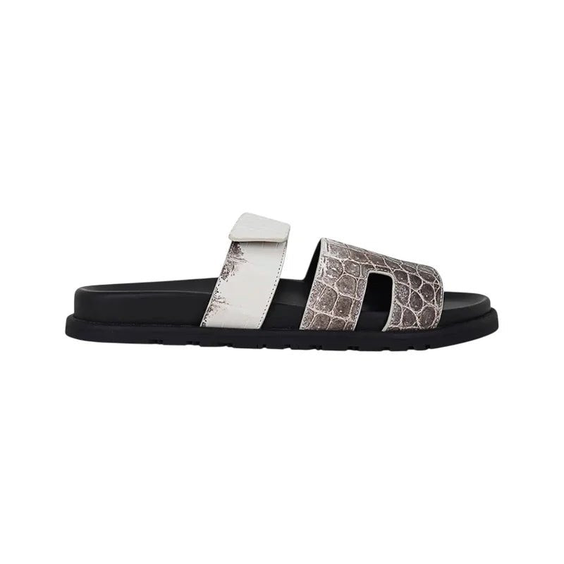 Hermes Himalaya Crocodile Chypre Slingback Flat Sandals - Kickzz