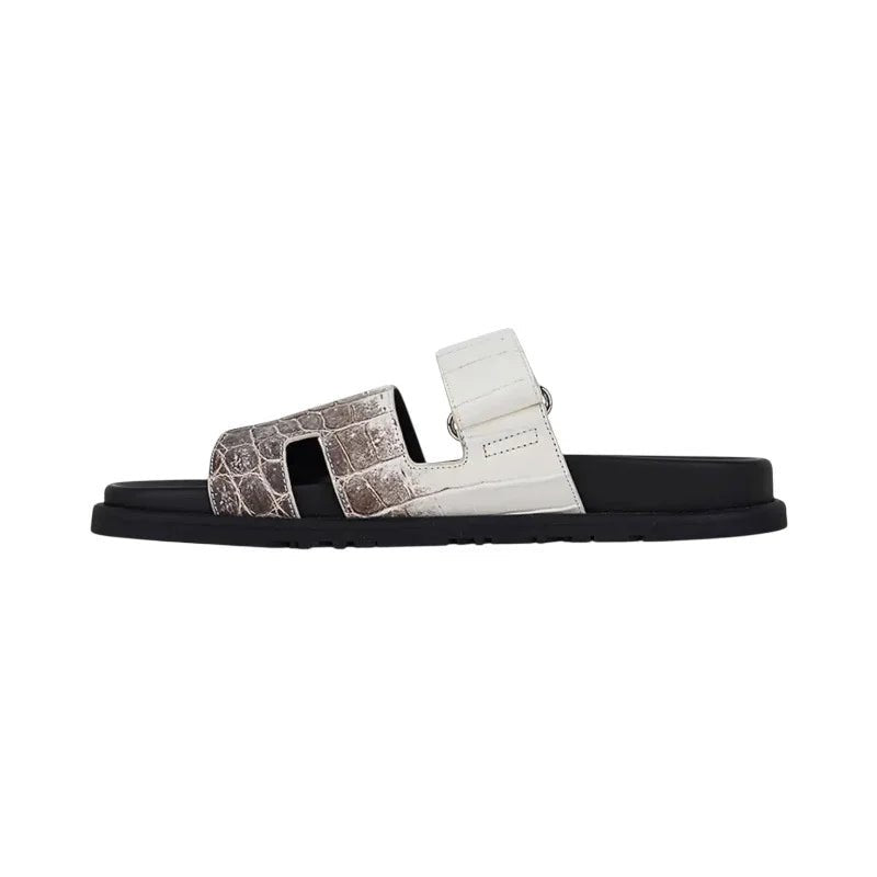 Hermes Himalaya Crocodile Chypre Slingback Flat Sandals - Kickzz