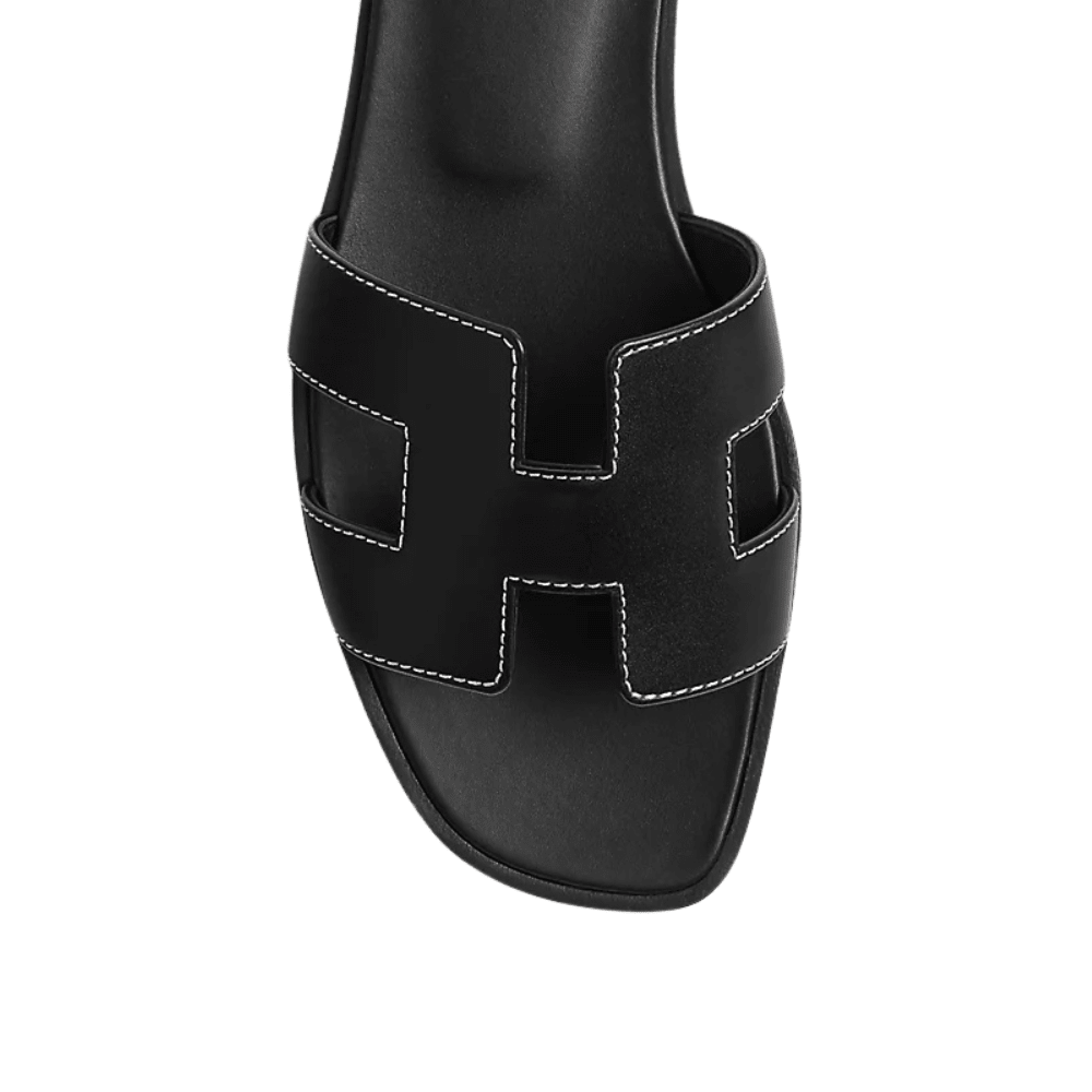 Hermes Oran sandals black - Kickzz