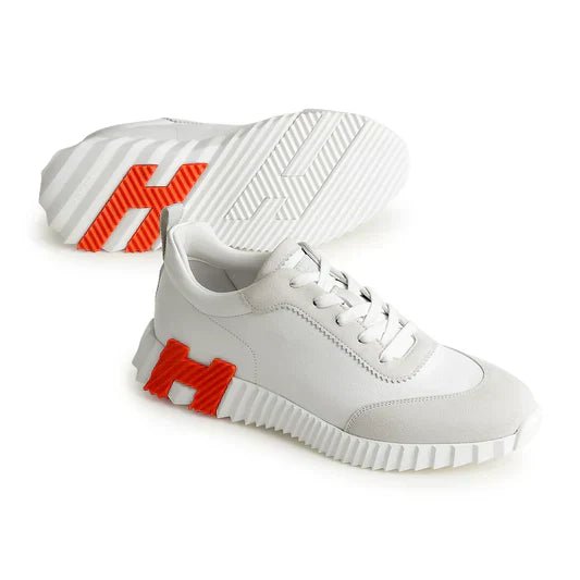 Hermès Paris Bouncing Calf Sneaker White Orange - Kickzz
