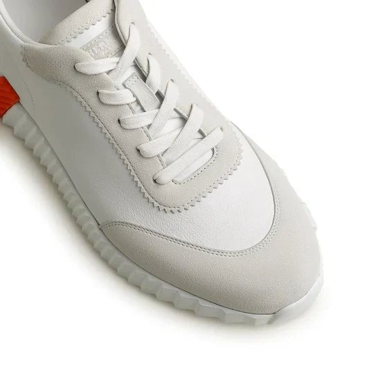 Hermès Paris Bouncing Calf Sneaker White Orange - Kickzz