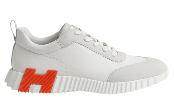 Hermès Paris Bouncing Calf Sneaker White Orange - Kickzz