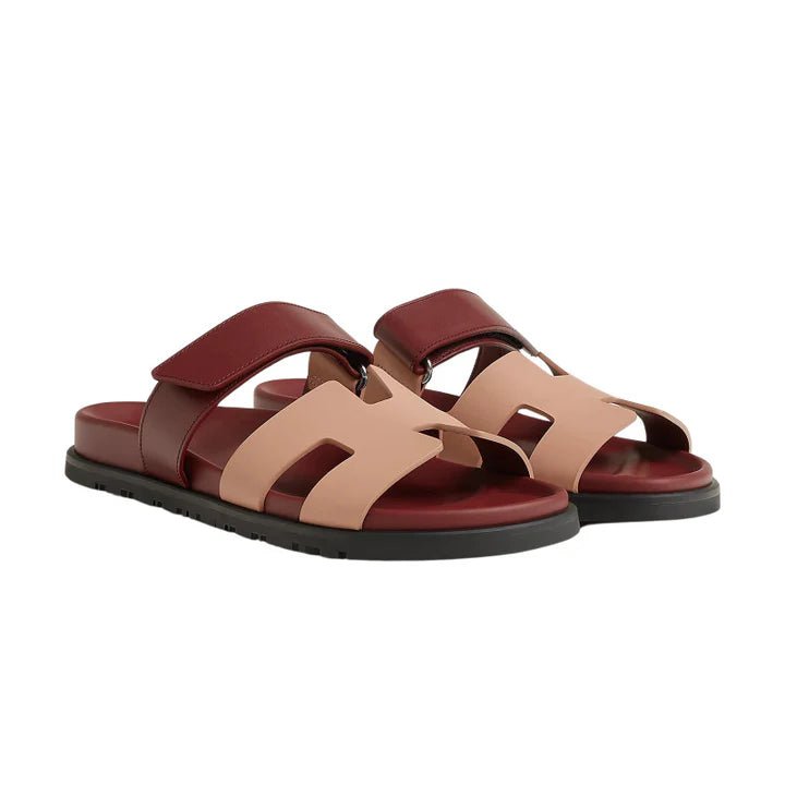 Hermes Suede Goatskin Womens Chypre Sandals Nude - Kickzz