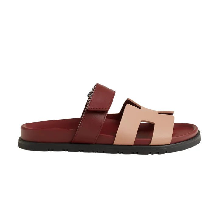 Hermes Suede Goatskin Womens Chypre Sandals Nude - Kickzz