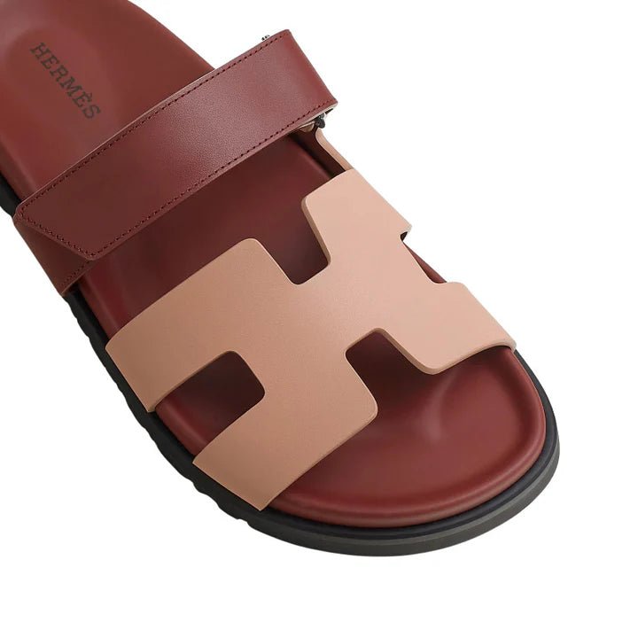 Hermes Suede Goatskin Womens Chypre Sandals Nude - Kickzz