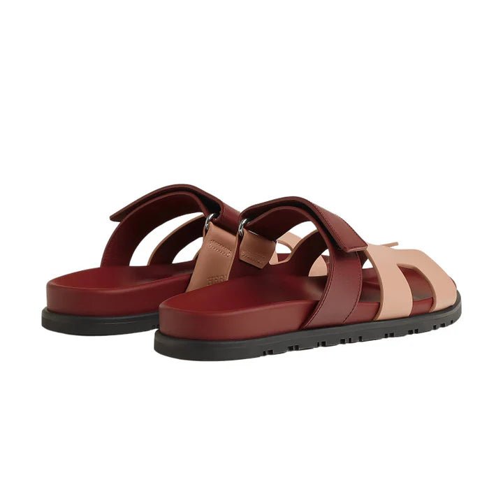 Hermes Suede Goatskin Womens Chypre Sandals Nude - Kickzz