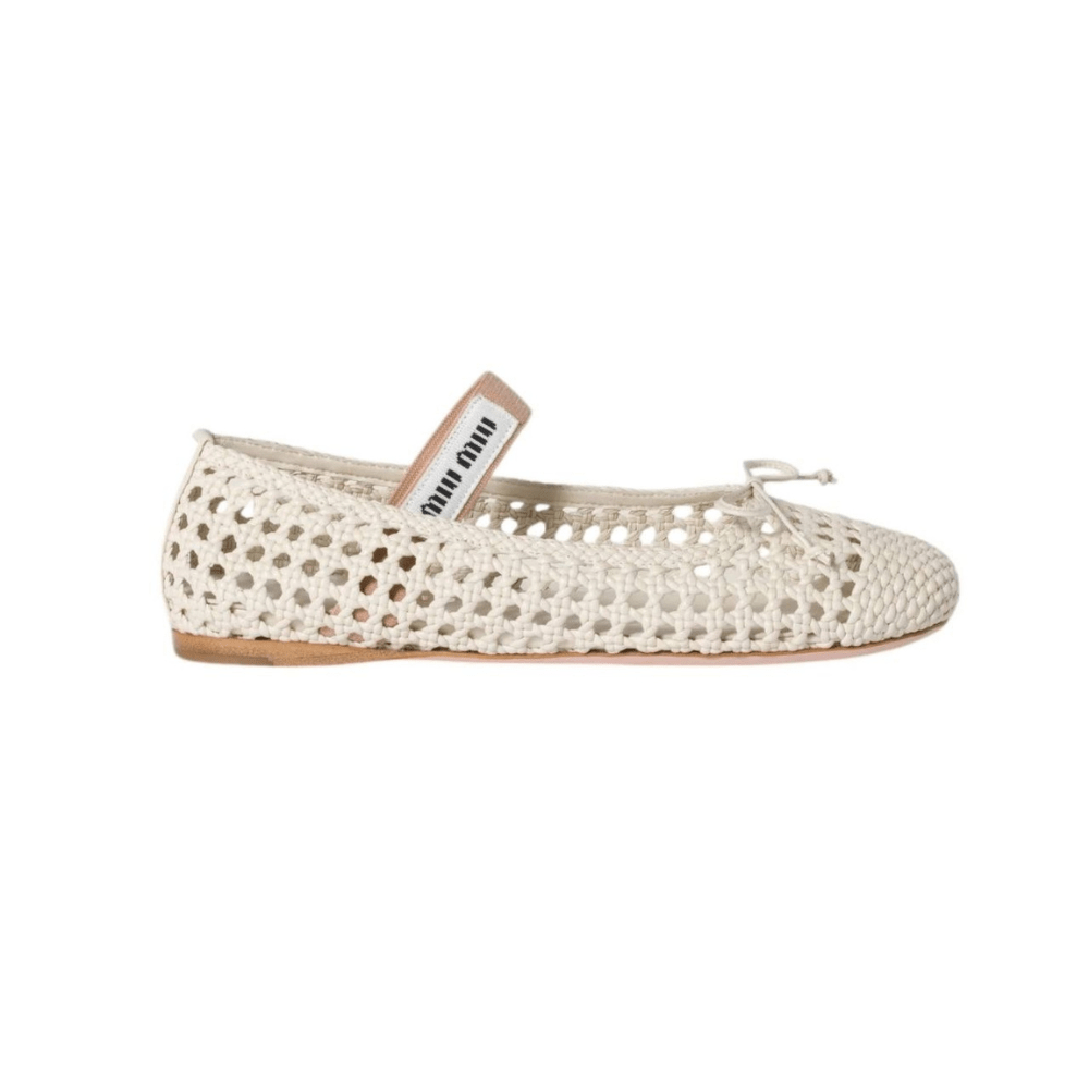 Miu Miu Woven Nappa , Leather Ballerinas - Kickzz