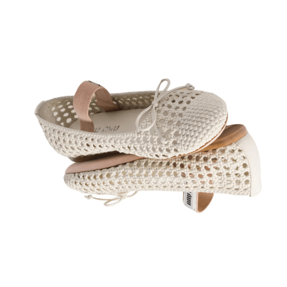 Miu Miu Woven Nappa , Leather Ballerinas - Kickzz