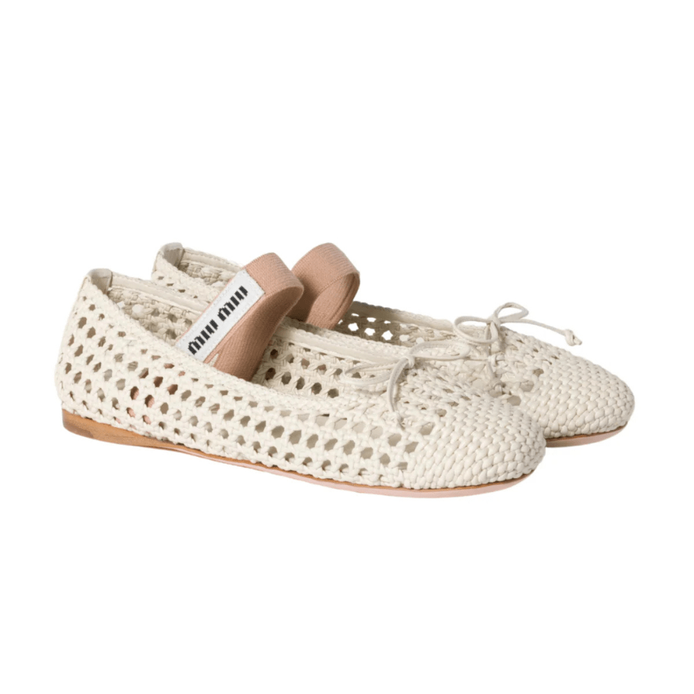 Miu Miu Woven Nappa , Leather Ballerinas - Kickzz