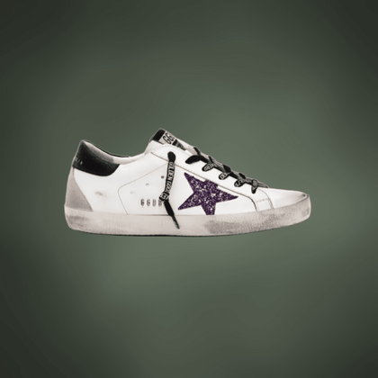 purple golden goose sneakers