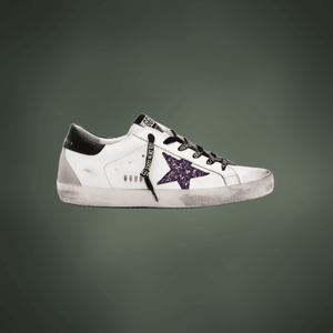 purple golden goose sneakers