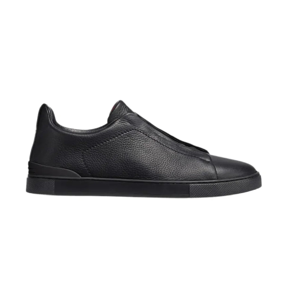 ZEGNA BLACK DEERSKIN TRIPLE STITCH - Kickzz