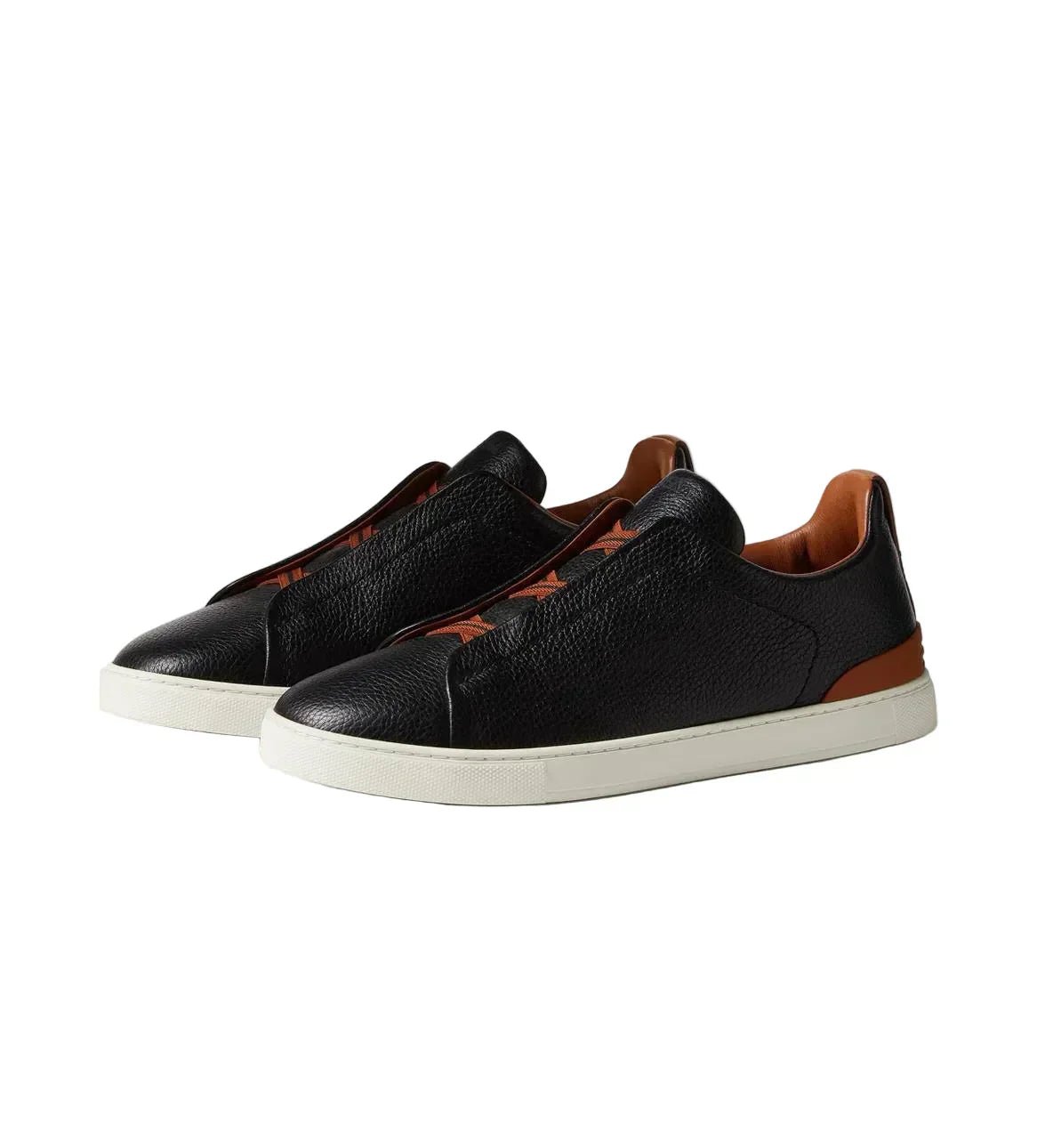 Zegna Triple Stitch™ Genuine Leather Sneakers in Black - Kickzz