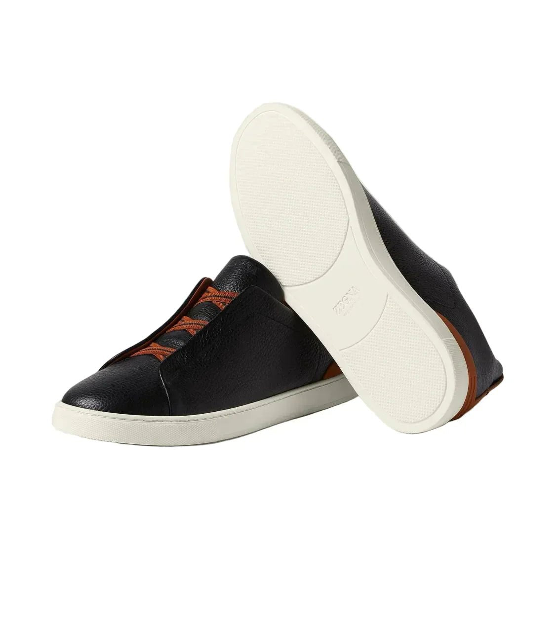Zegna Triple Stitch™ Genuine Leather Sneakers in Black - Kickzz