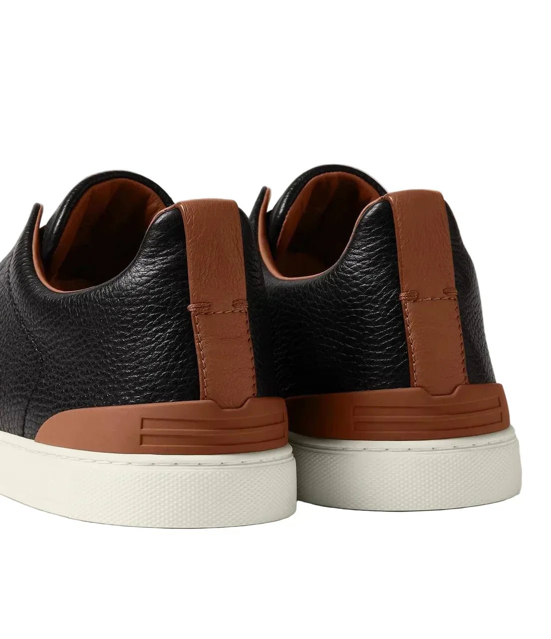 Zegna Triple Stitch™ Genuine Leather Sneakers in Black - Kickzz