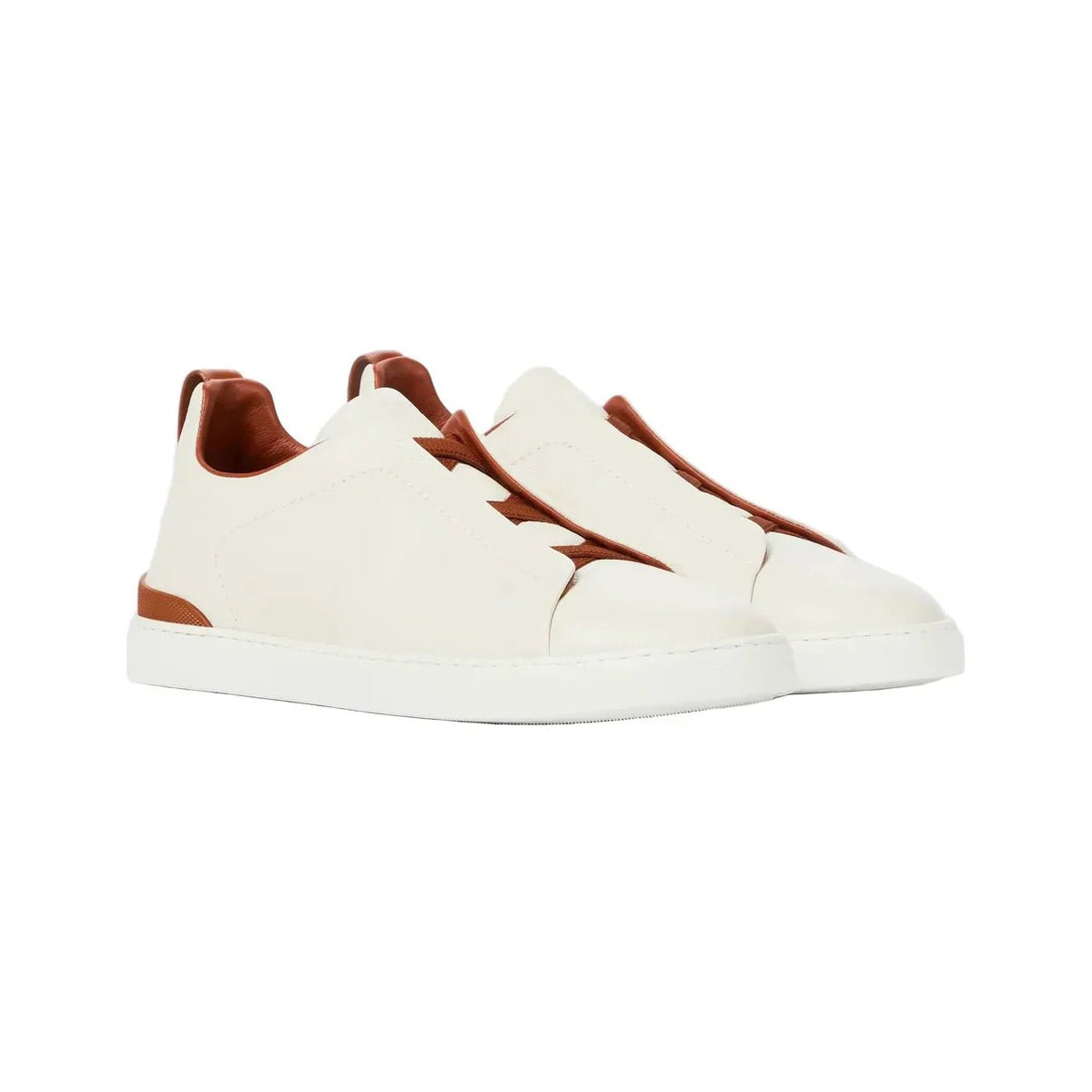 Zegna Triple Stitch leather sneakers WHITE TRIPLE STITCH - Kickzz