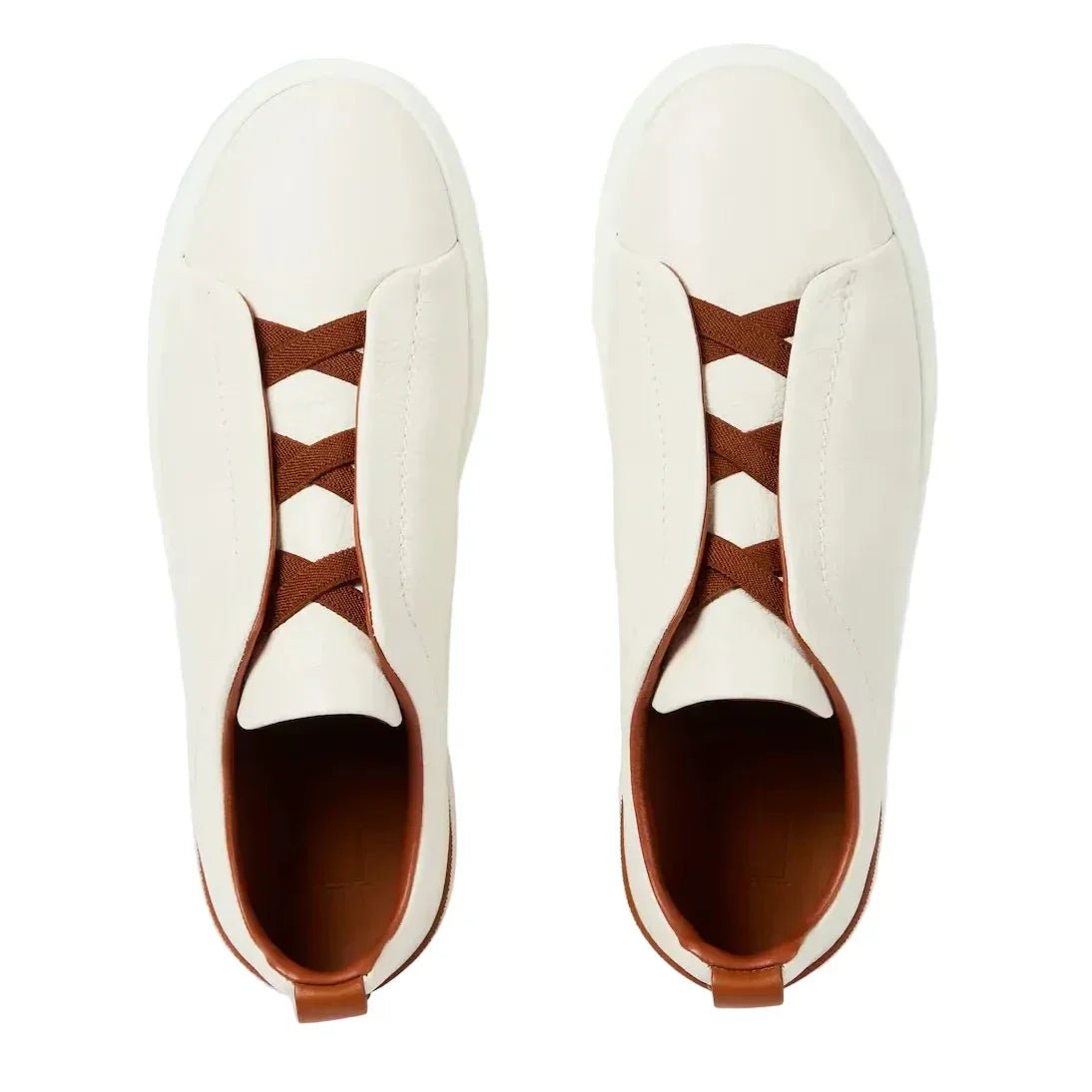 Zegna Triple Stitch leather sneakers WHITE TRIPLE STITCH - Kickzz